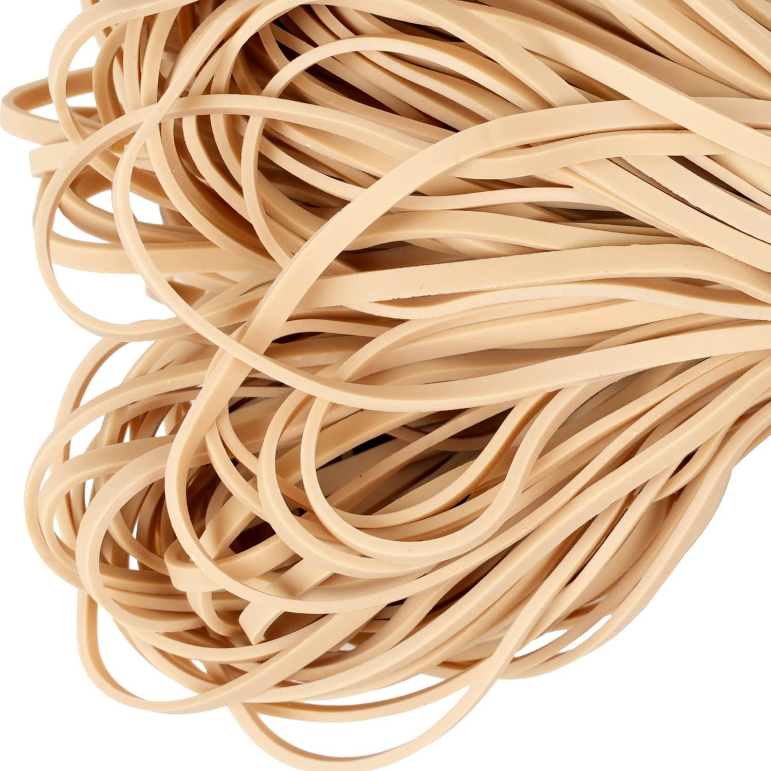 Rubber Bands Beige Large Strong 80Pack Size #117B,For Office Supplies Trash Cans File Folders Litter Box(7" X 1/8")