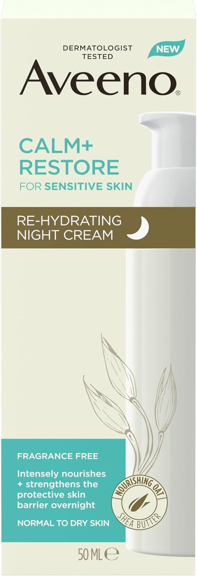 Aveeno Face Calm + Restore Sensitive Skin Re-Hydrating Night Cream 50 Ml image number 1