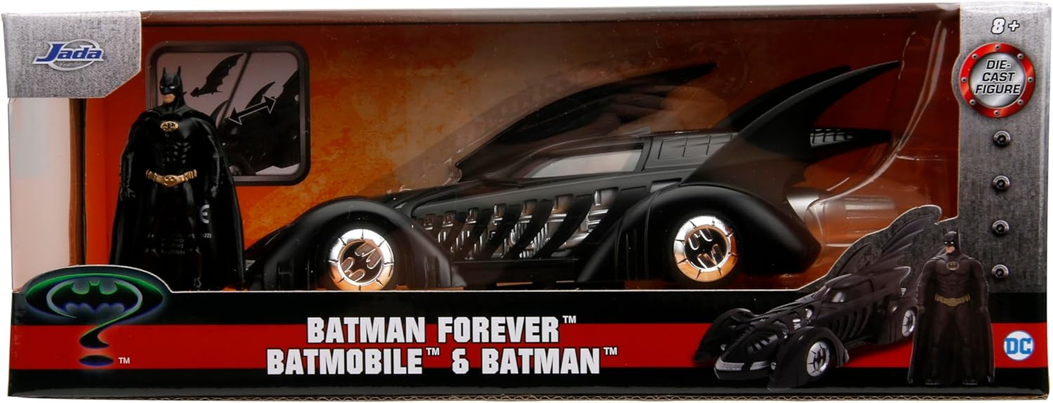 Jada Toys Forever Batmobile 1:24 Scale Diecast Vehicle with Batman Figure image number 1