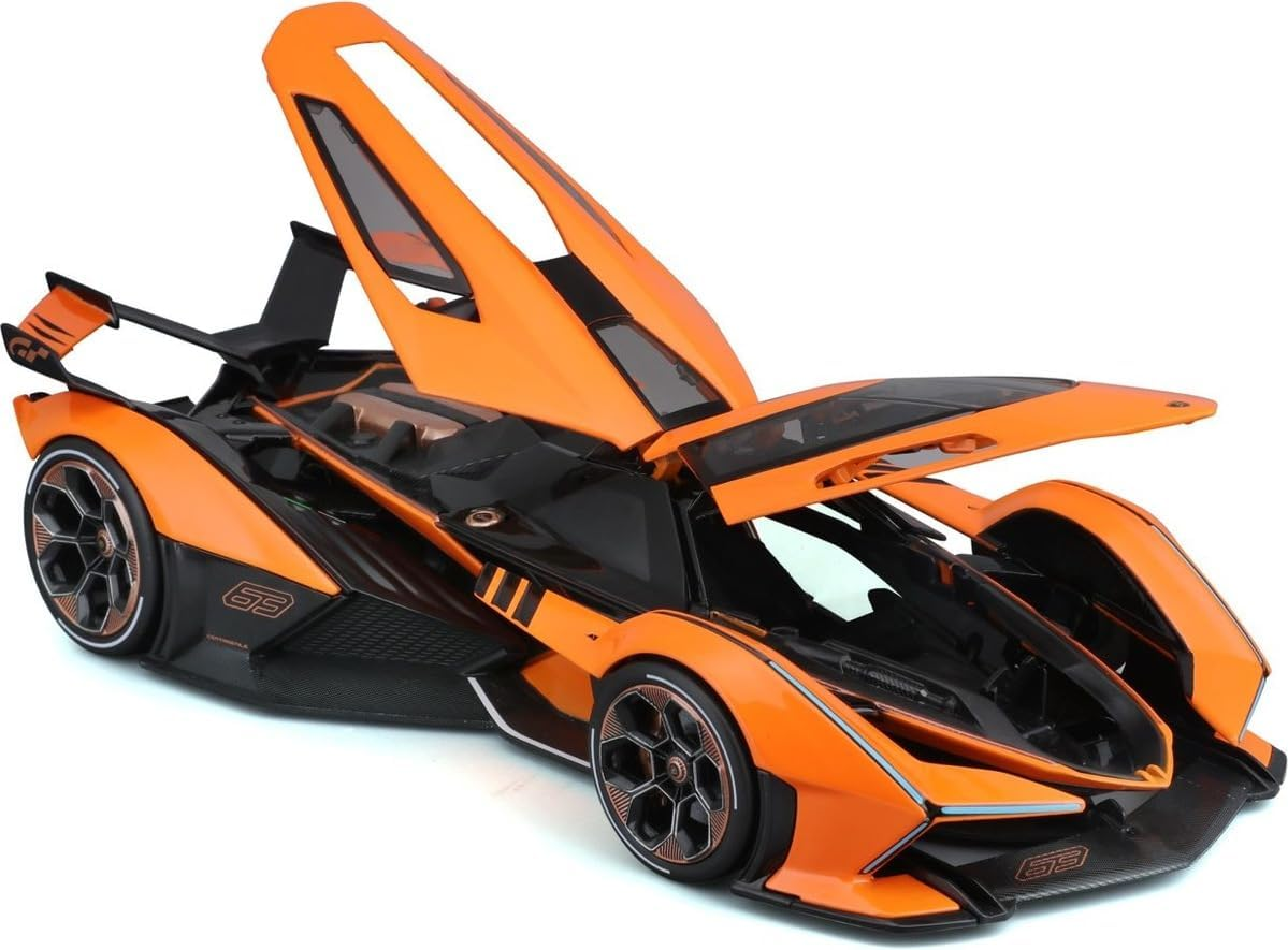 Maisto - 1/18 Diecast Scale Model Compatible with Lamborghini Replica V12 Vision Gran Turismo Metal Sports Car Model (Orange) image number 1