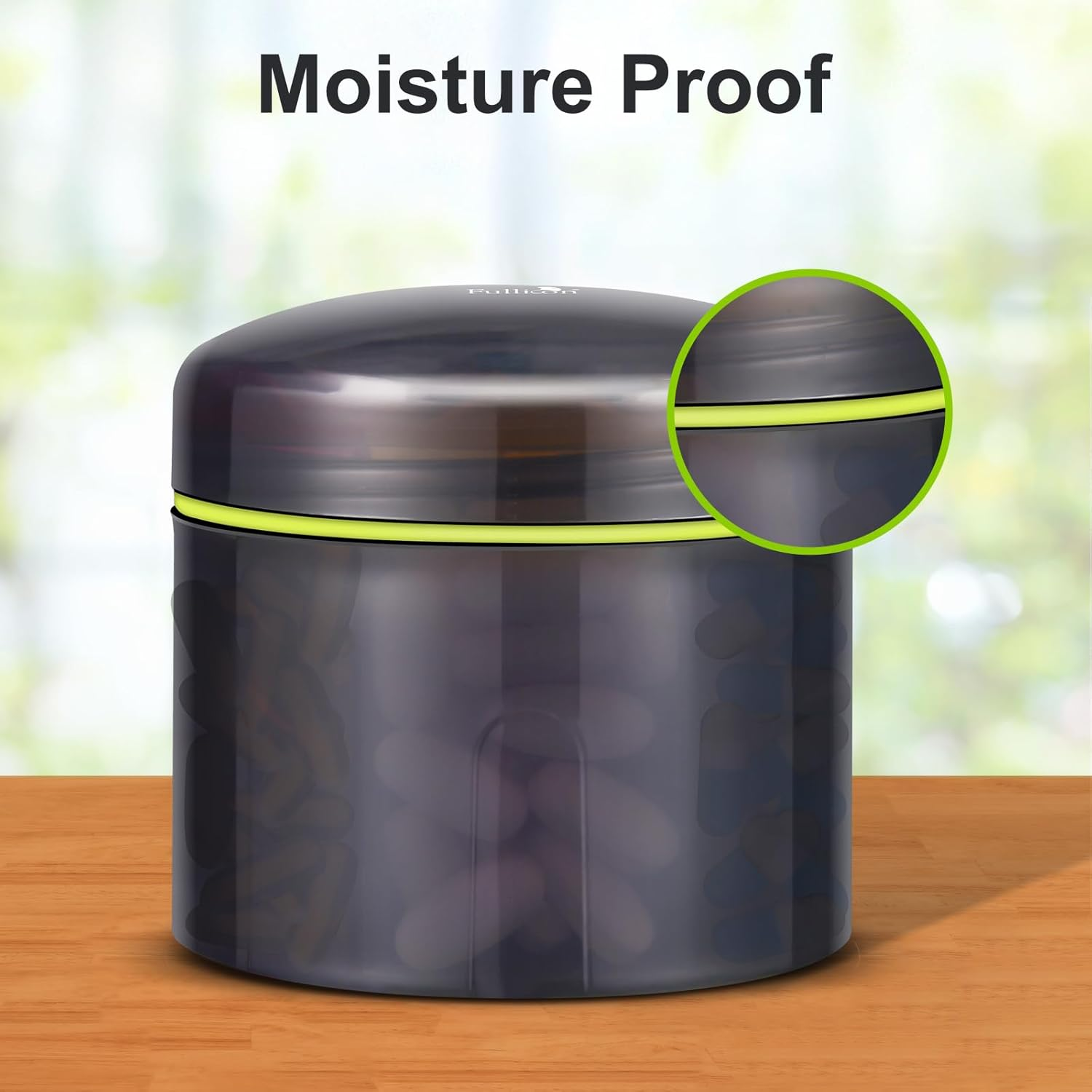 Fullicon Detachable Travel Pill Organiser, Moisture Proof 7 Day Extra Large Pill Box Organizer, Spill Proof Pill Case, Secure Medicine Organizer, Portable Pill Dispenser (Black) image number 4