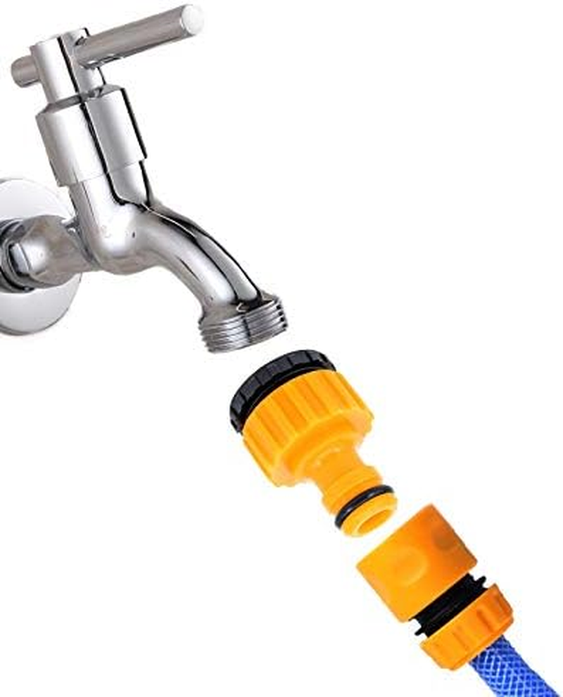 Lvzhen Set of 4 Garden Hose Connectors Set Hose Tap Connector Hose Fitting Starter Set- 2In1 Threaded Tap Connector Hose Waterstop Connector Hose End Quick Connector Hose Nozzle