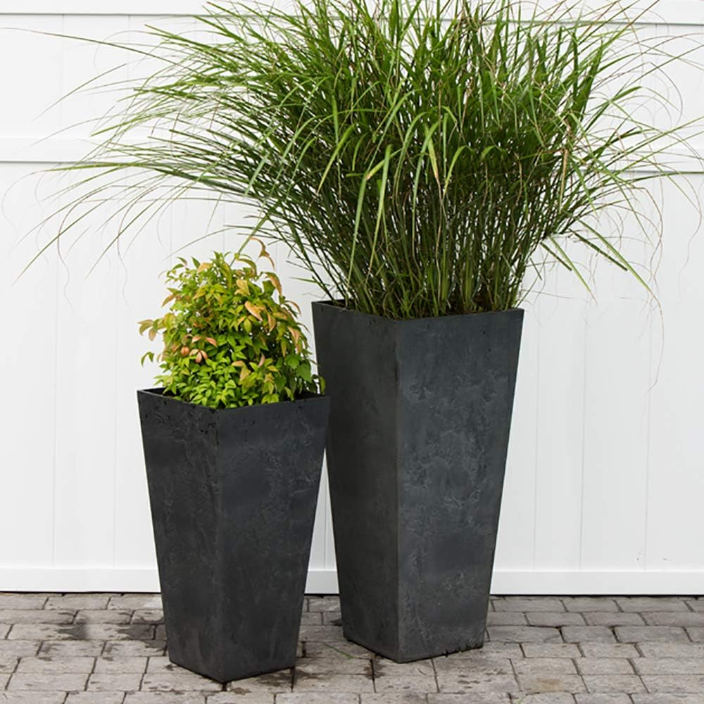 Artstone 35138 Ella Tall Planter, Black, 13.5-Inch image number 4