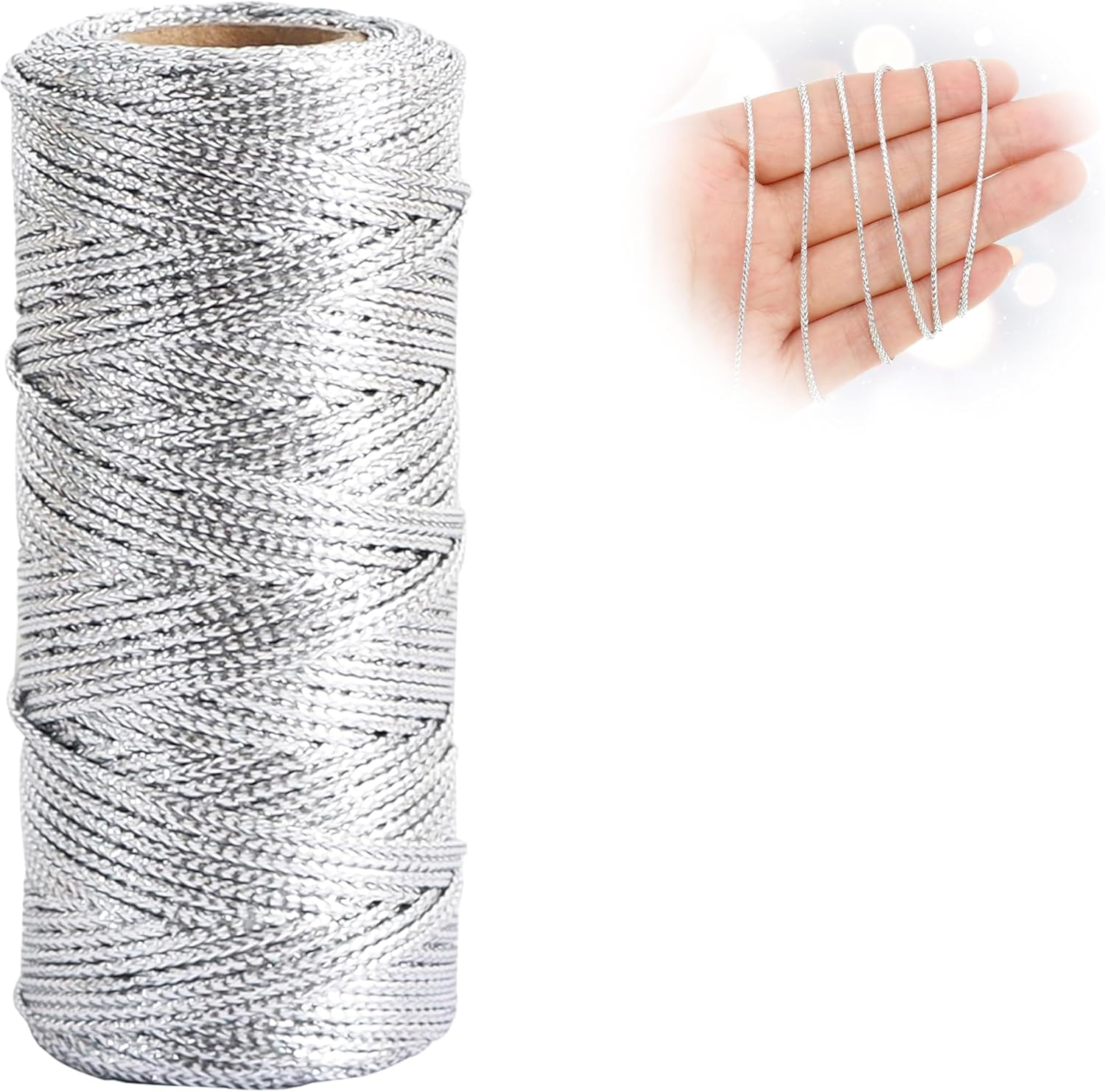 110 Yards 1.5Mm Metallic String Twine - Premium Decorative Gold Cord for Baking, Crafts, DIY Tags, Gift Wrapping, Ornaments Hanging, Christmas Decorations, Wedding & Party Decor (Gold)