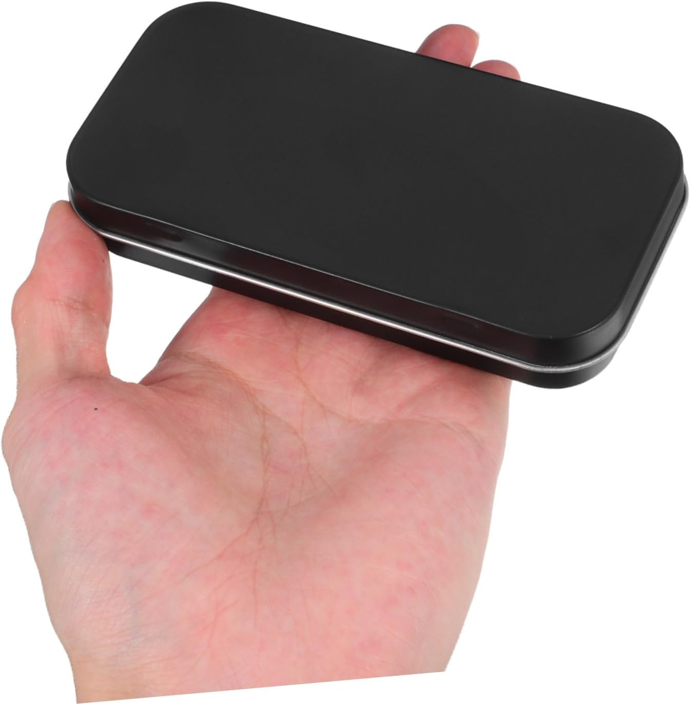 Iplusmile Small Rectangular Hinged Tin Box Container Tinplate Metal Storage Tins with Lid Portable Organizer for Jewelry Crafts Home Office Use image number 6