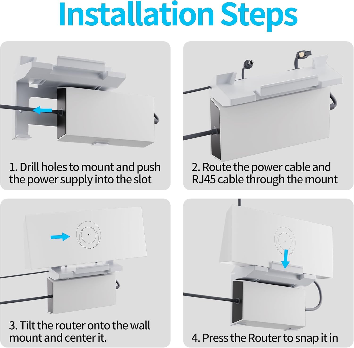 Router Mount for Starlink Gen 3-2 in 1 Fit Starlink V3 Router Wall Mount & Star Link Gen 3 Power Supply Mounting Kit for Starlink Gen3 Standard image number 3