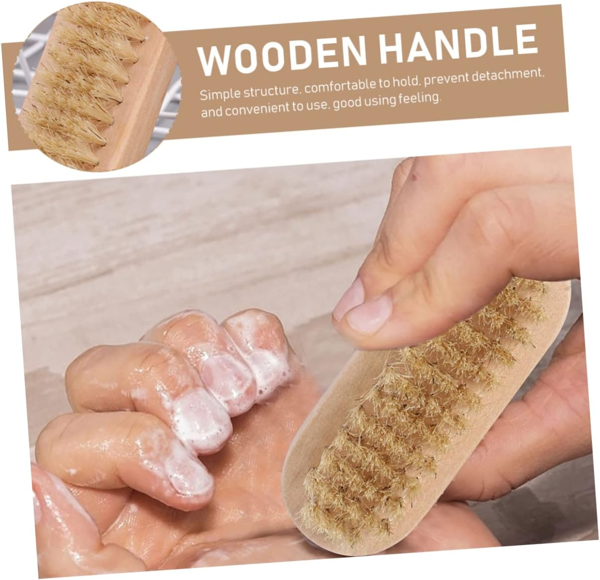 SOESFOUFU Nail Cleaning Brush Nail Brush Fingernail Scrub Cleaning Brush Nail Clean up Brush Nail Scrubbing Elliptical Cleaning Brush Nail Scrub Brush Natural image number 6