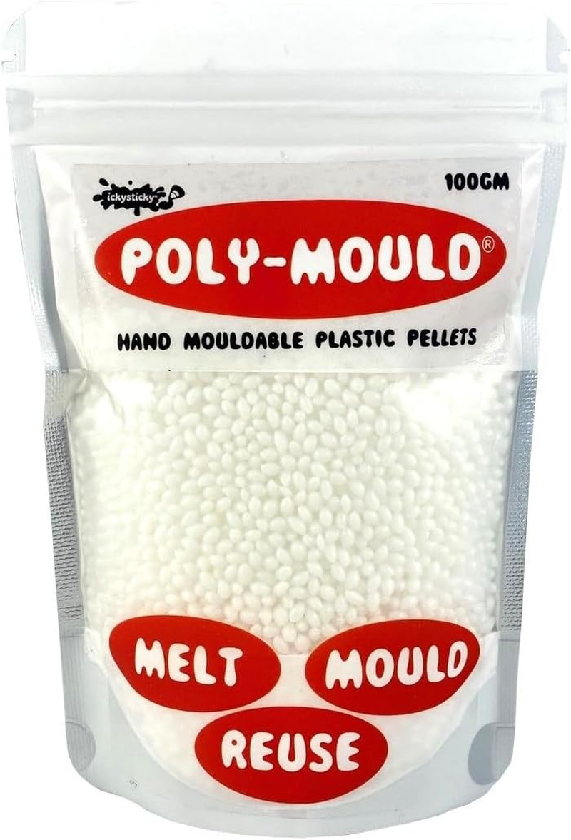ICKYSTICKY Poly-Mould 100GM Thermoplastic Beads, Meltable Polymorph Pellets, Lightweight Modeling Compound for DIY Crafts, Sculpting, Cosplay Accessories, Repair, DIY image number 3
