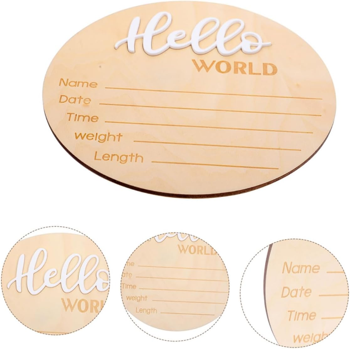 2 Pcs Wooden Birth Announcement Sign Newborn Name Plate for Hospital Photos Name Plaque for Announcement and Photography Prop image number 6