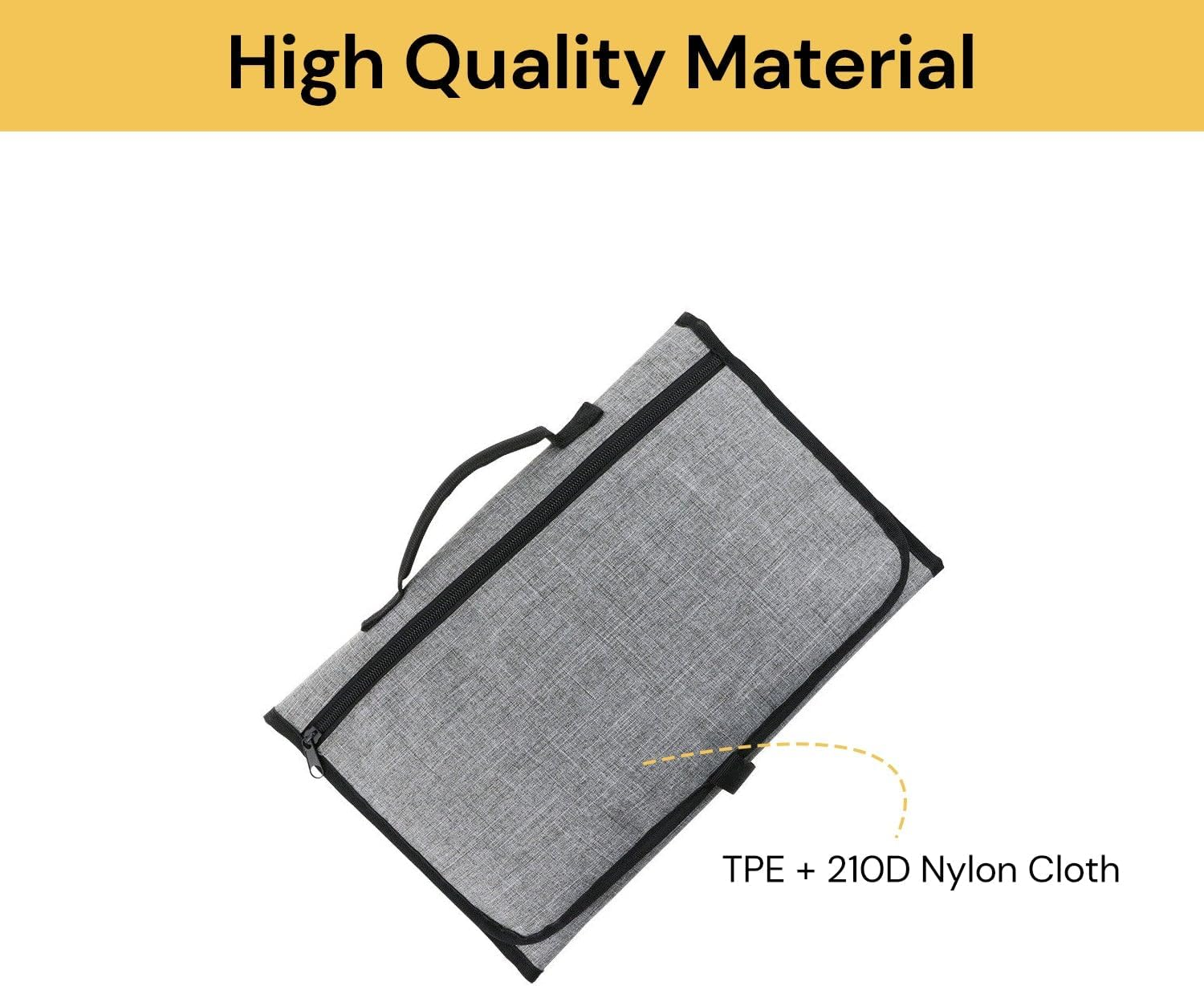 EZONEDEAL Portable Diaper Changing Pad for Baby Mat Travel Changing Mat Diaper Baby Changing Pad Waterproof Foldable Baby Changing Grey for Newborn and Toddlers Home Travel Outside