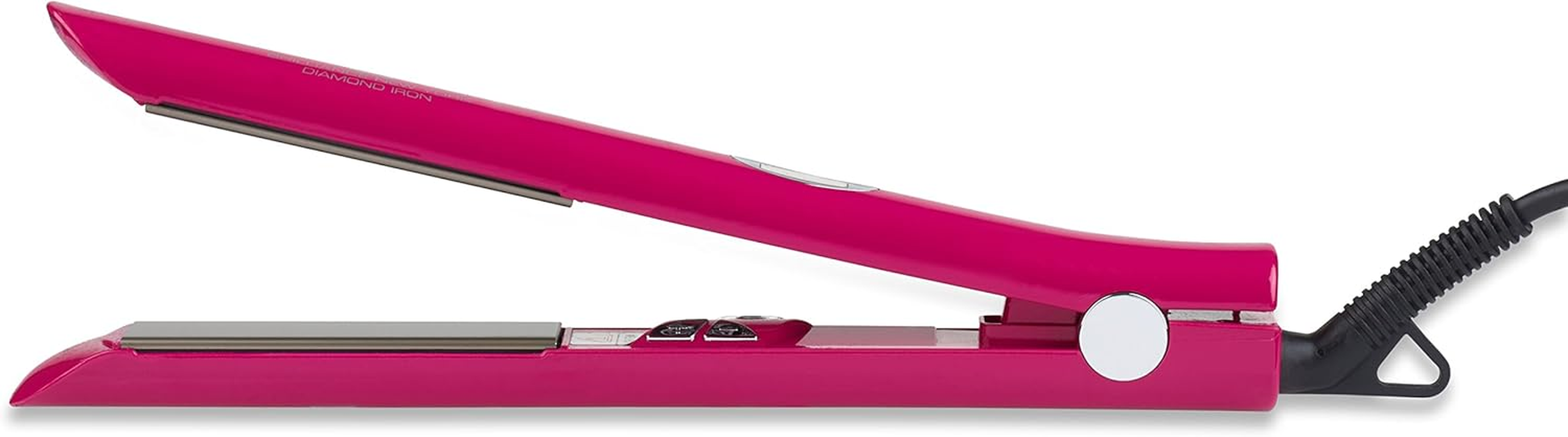 Brilliance New York - 1 Inch Diamond Titanium Flat Iron - 2 in 1 Hair Straightener and Curler - Anti-Static, Frizz-Free Ionic Plates - Auto Shut-Off Dual Voltage Flat Iron W/Lcd Display