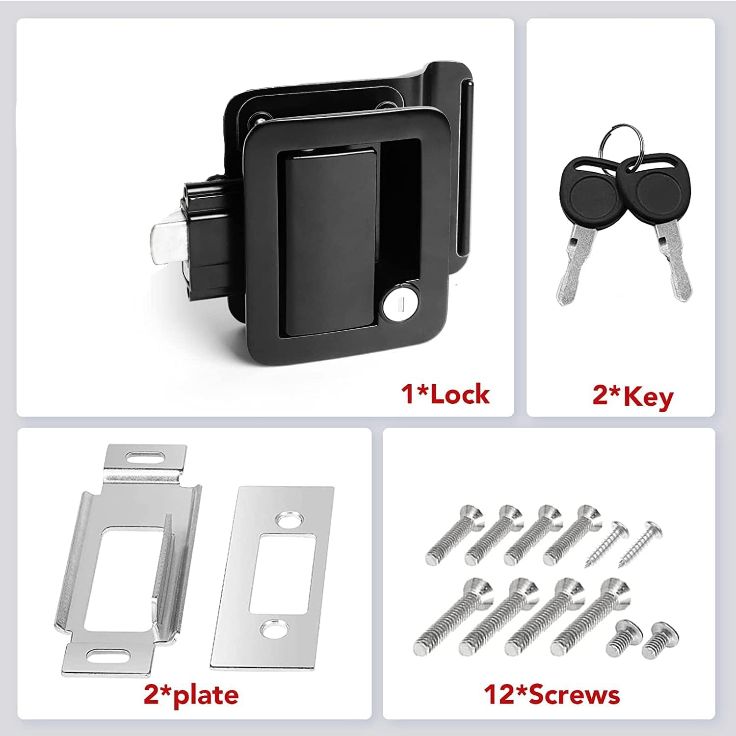 Upgraded RV Door Latch, RV Entry Door Lock, Trailer Door Lock, Zinc Alloy Camper Door Lock, RV Door Lock, RV Travel Trailer Entry Door Latch with Paddle Deadbolt, Black image number 6