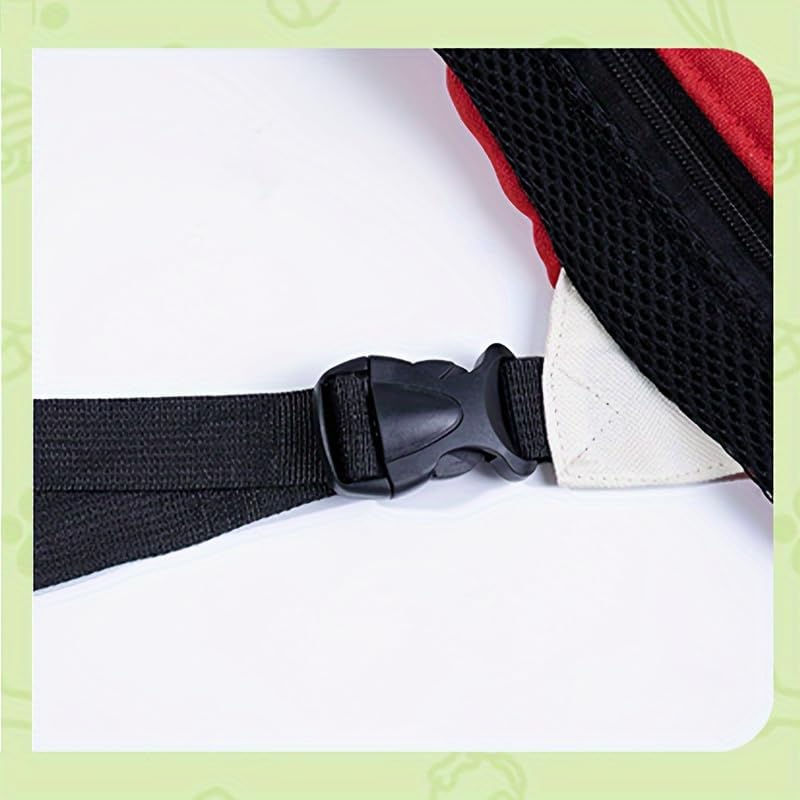 Maagik Dog Backpack, Adjustable Pet Dog Front Harness with Leg Extension, Easy to Wear and Breathable, Pet Backpack, Dog Travel Backpack for Kittens and Puppies, Camping, Hiking(Red and White) (M) image number 3