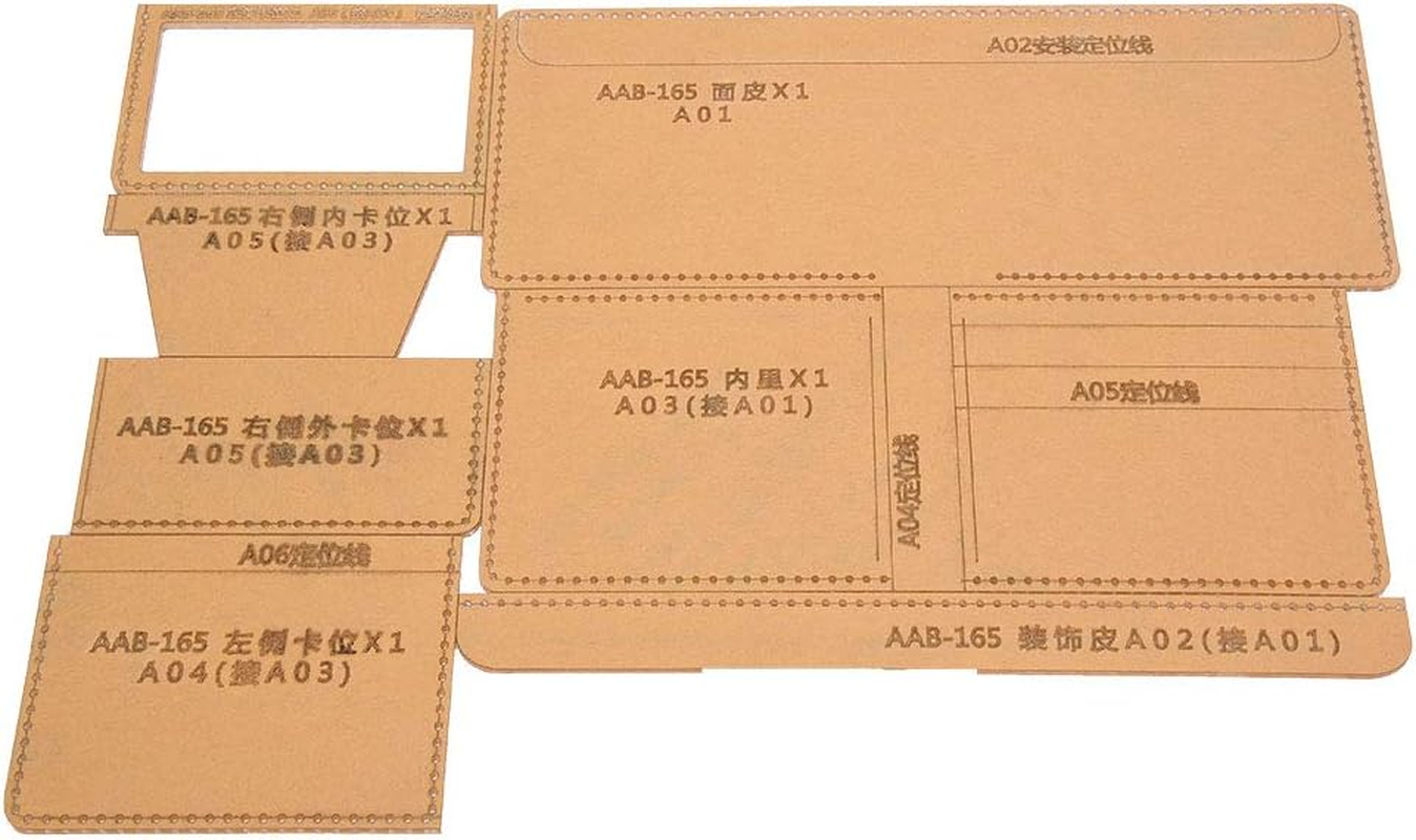 Lightweight Acrylic Wallet Template Stencil for DIY Leather Crafts. 1:1 Ratio. Weather Resistant. High Transparency. Suitable for Various Wallet Making Projects image number 2