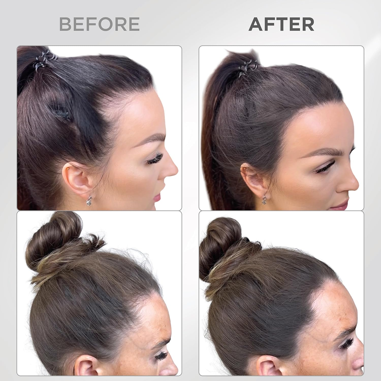 THICK FIBER Root Touch up & Hairline Powder with Brush (Dark Brown) &ndash; Covers Grey Roots & Thin Hair &ndash; Water & Sweat Resistant &ndash; Hair Loss Concealer for Women, Bald Spots, Root Coverage & Part Lines