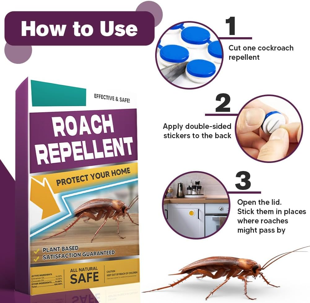 Roach Repellent Indoor Pet Safe, Cockroach Repellent Indoor, Natural Cockroach Repellent for Home, Get Rid of Roaches, Effectively Keep Roaches Away, Roach Control for Indoor - 8 Count image number 5