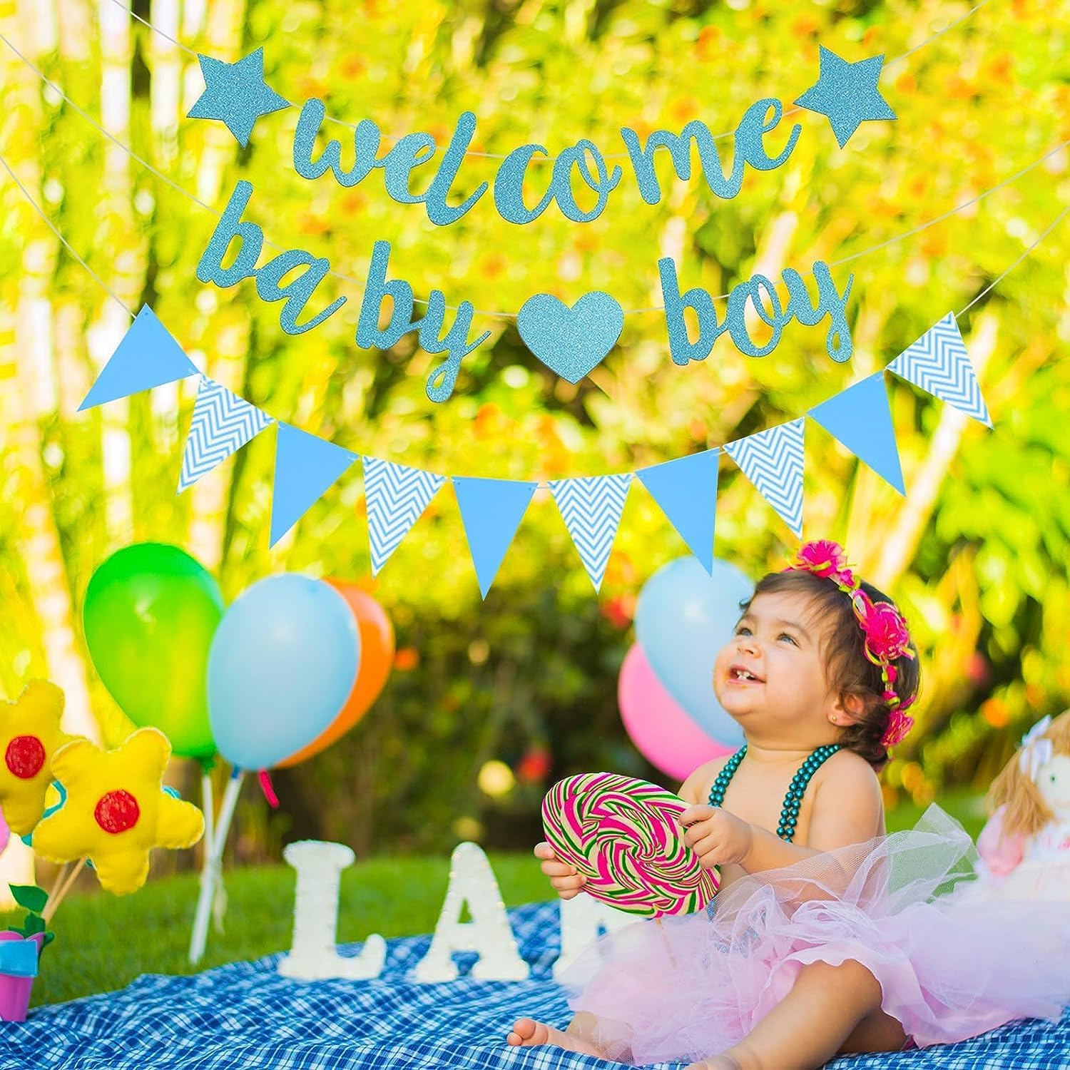 Welcome Baby Boy Banner, 1 Set Baby Boy Blue Glitter Party Decorations Banner,Baby Boy Shower Banner,Welcome Home Baby Boy,Baby Boy Welcome Banner,Welcome Baby Boy Banner Glitter Welcome Boy Banner image number 5