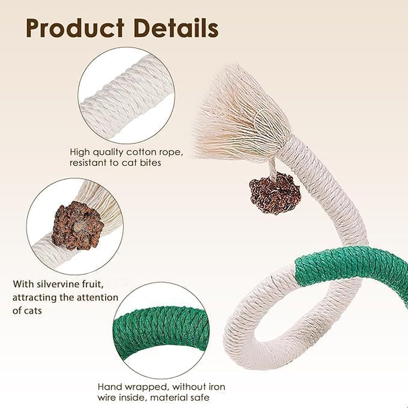 Mumoo Bear Sisal Rope Cat Toy, 3 Pack 27Inch/70Cm Bite-Resistant Catnip, for Bored Indoor Cats, Safe Teeth Cleaning Chew, Interactive Kicker for Kittens image number 5