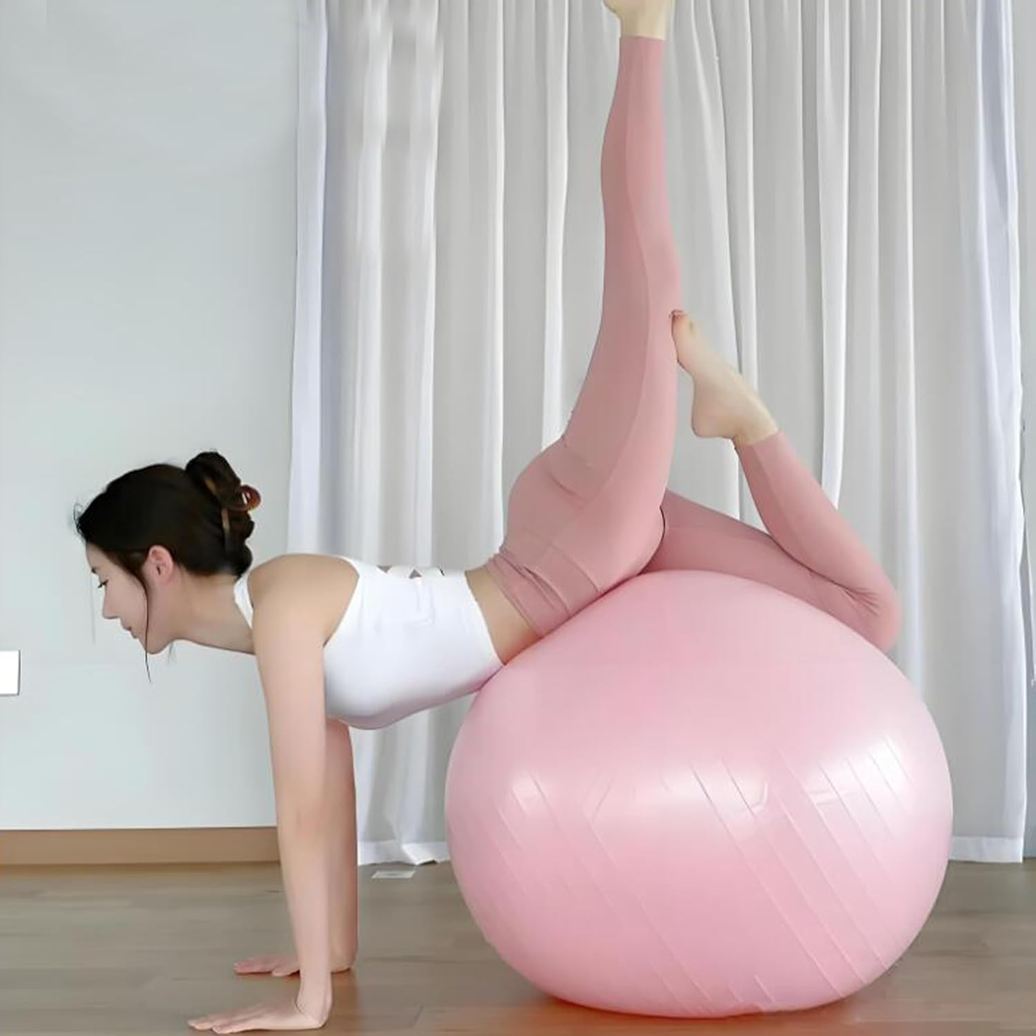 Exercise Ball Inflator Pump with Replacement Plug Kit - Yoga Ball Air Pump for Fitness Balls image number 1