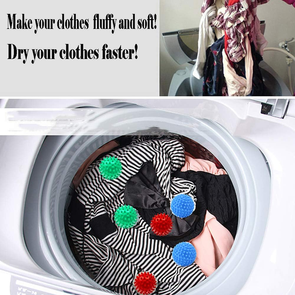 Reusable Dryer Balls Laundry Wash Dryer Balls Anti-Static Fabric Softener Laundry Washing Ball, 6Pcs (Blue) image number 4