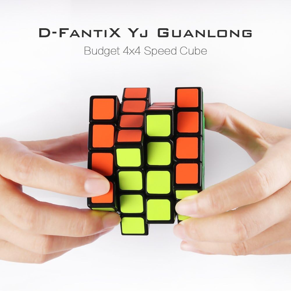 D-Fantix Yj Guansu 4X4 Speed Cube Puzzle 4X4X4 Cube Black 62Mm Toys for Kids Adult