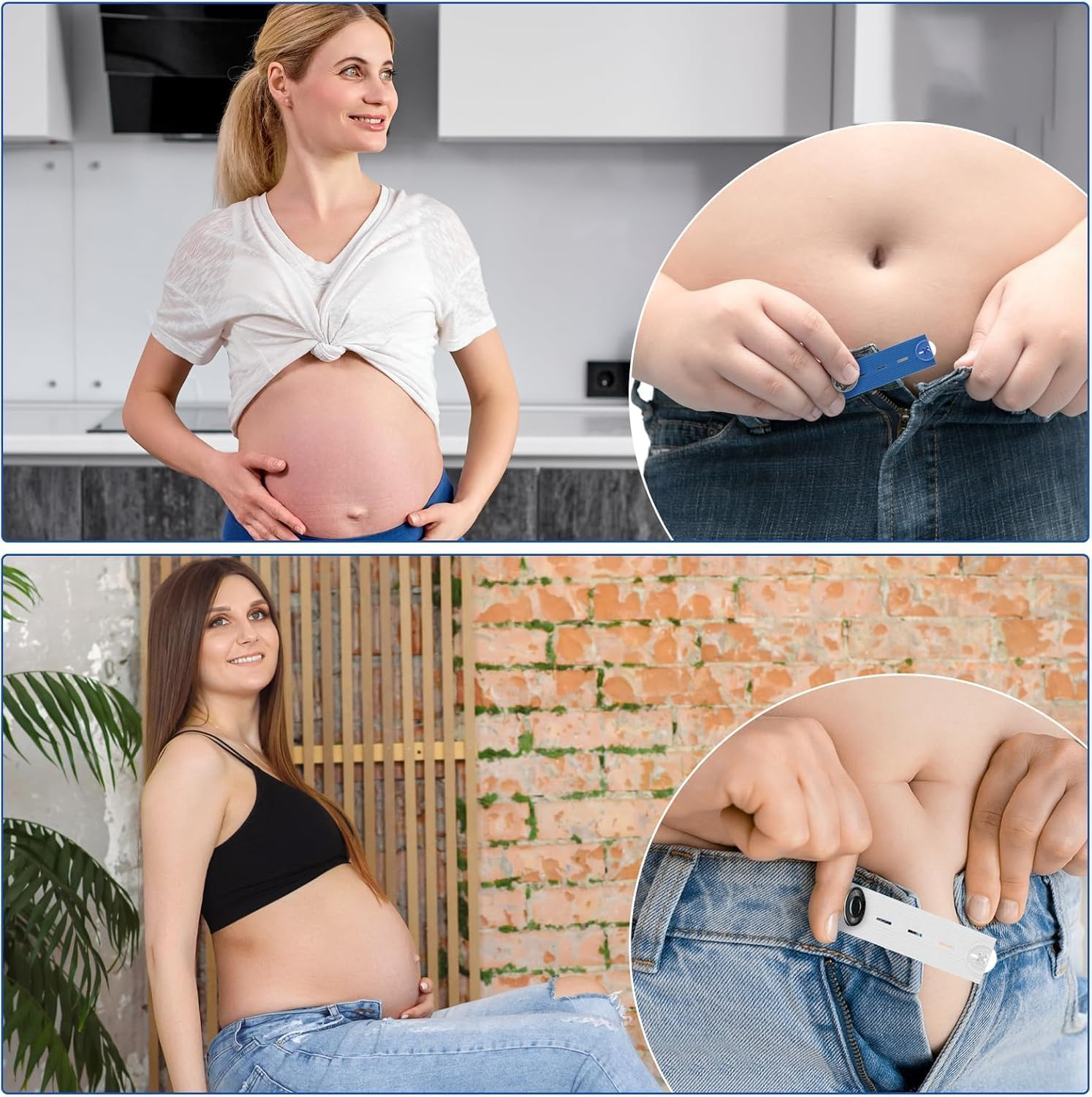 Adjustable Jean Pants Button Extenders, 12Pcs Pregnancy Pants Jeans Trousers Adjustable Waistband Expanders, Denim Button Waist Extenders Set for Men and Women image number 2