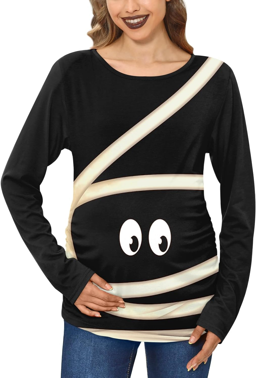 For G and PL Women'S Halloween Maternity Long Sleeve Pregnancy Shirt image number 4