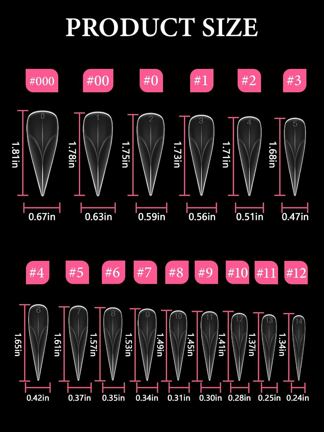 EBANKU 150PCS Poly Gel Nail Forms, Reusable Dual Forms for Polygel Long Mold Acrylic Nail Extension Tool for Home Salon Manicure, 15 Sizes(Eagle Claw) - Stiletto image number 2