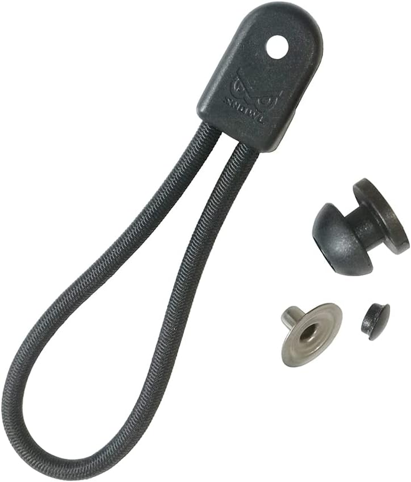 UP100 10 Sets Stayput Shock Cord Loop Bungee Clip Pull Tie down Tarp Canvas Knobs for Marine Truck Car RV Boat Covers (Black) image number 2