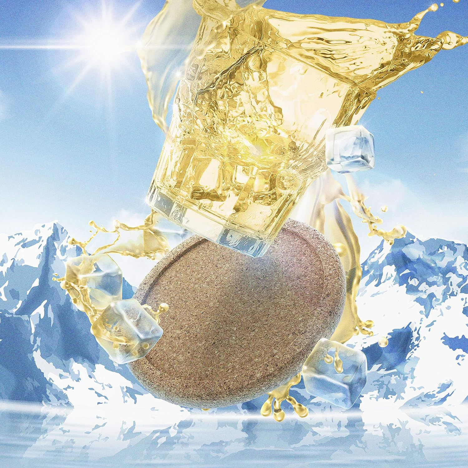 Cork Coasters with Lip for Drinks Absorbent | 12 Set 4 Inch Thick Rustic Saucer with Metal Holder Heat & Water Resistant | Best Reusable Natural round Coasters for Bar Glass Cup Table image number 6