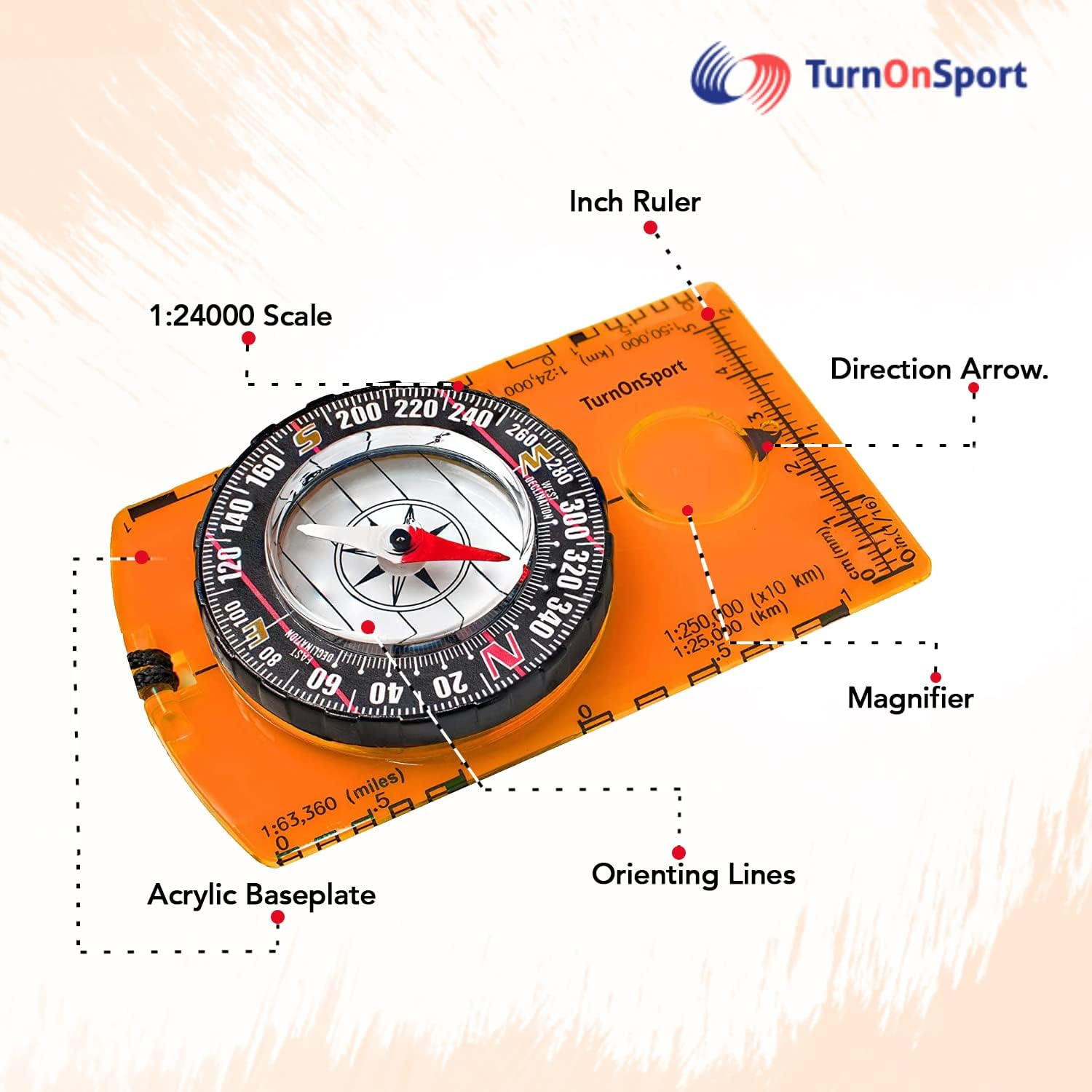 Orienteering Compass - Hiking Backpacking Compass - Advanced Scout Compass for Camping and Navigation - Boy Scout Compass Kids - Professional Field Compass Map Reading - Best Survival Gifts image number 3
