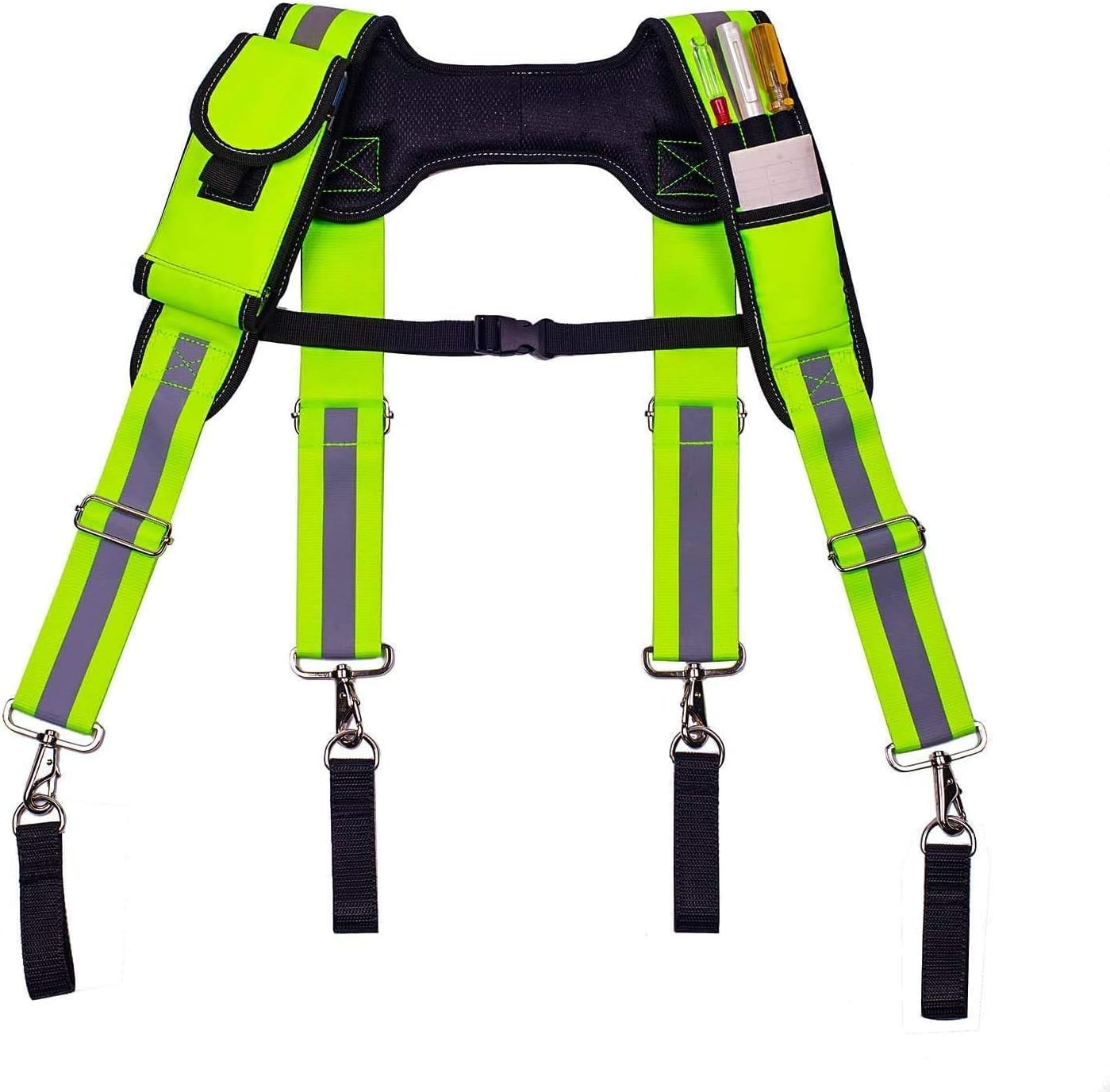 Reflective Tool Belt Suspenders Padded Heavy Duty Work Suspenders for Carpenter Electrician Work image number 5