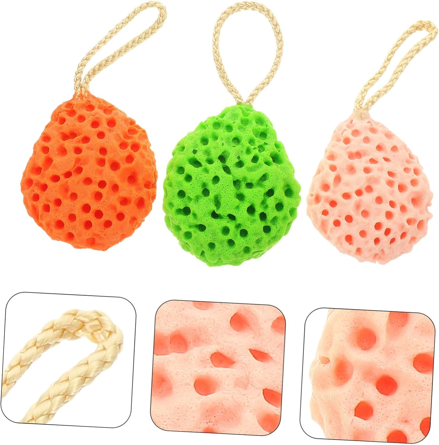 YOSADIER 3Pcs Face Sponge Exfoliating Face Washing Supplies Reusable Facial Cleansing Sponge for Girls image number 5