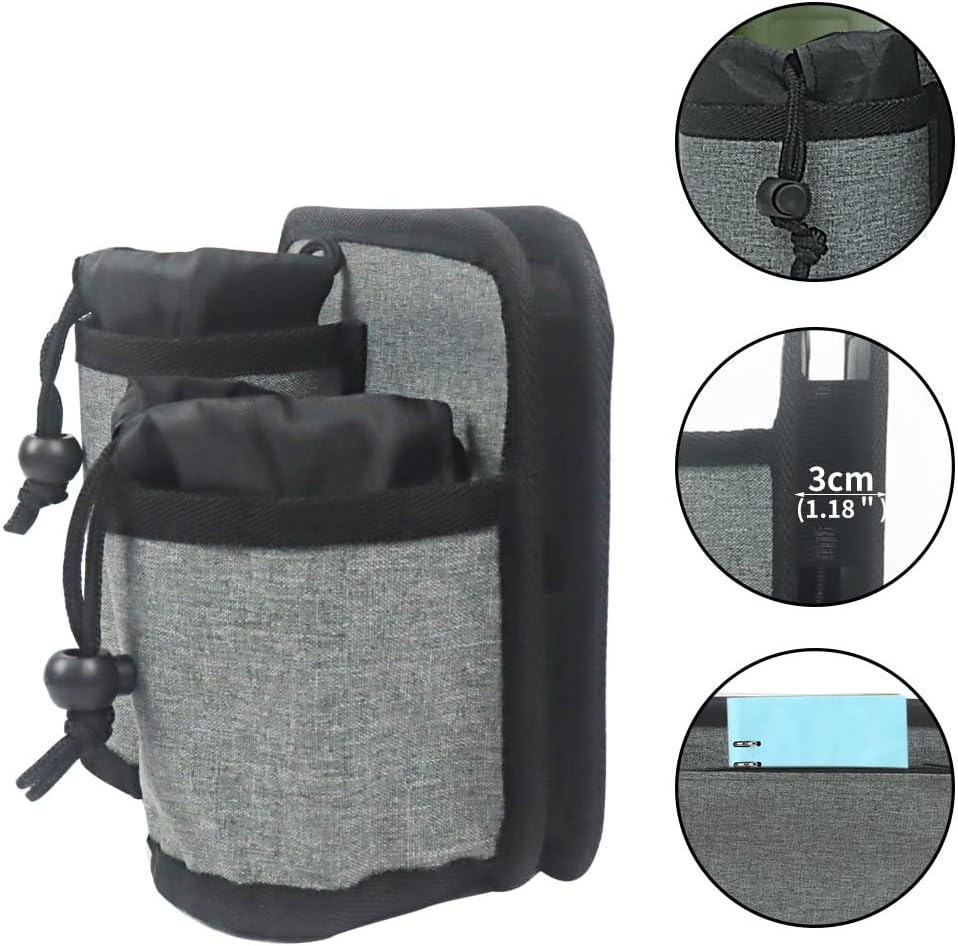 LUOZZY Luggage Cup Pouch Durable Travel Cup Holder Flight Attendant Accessories Free Your Hand for Suitcase Handles - Grey image number 6