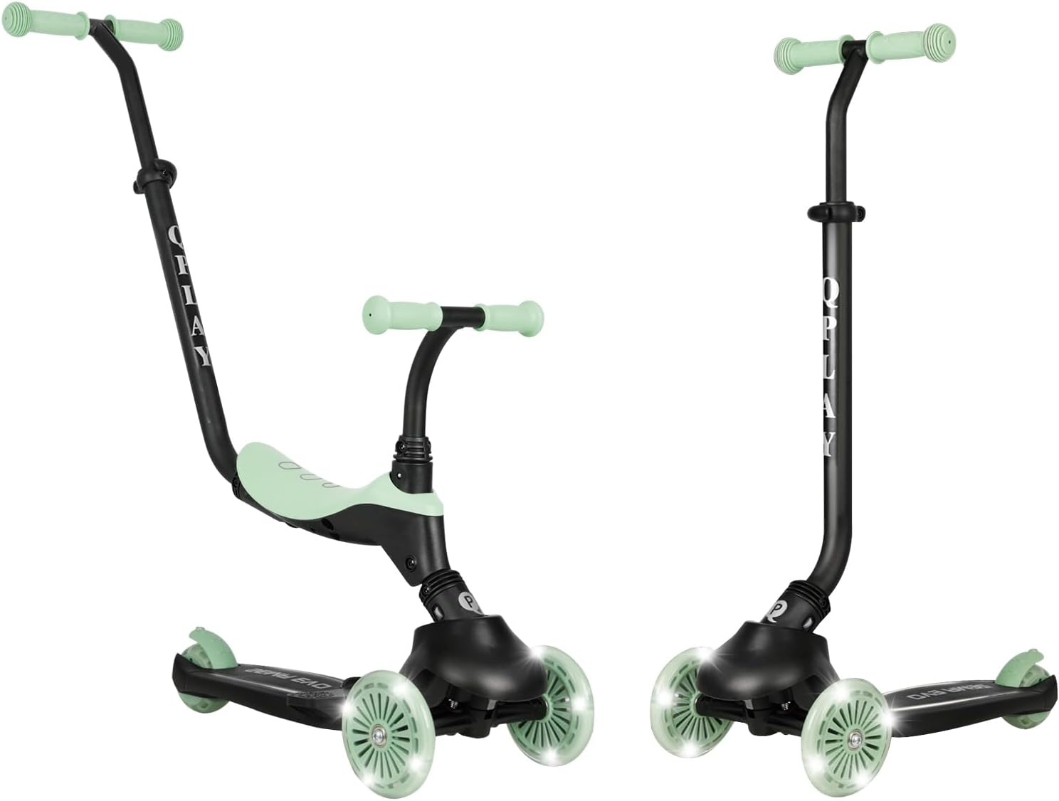 Kids Kick Scooter Ages 1 to 6 | up to 110 Lbs | 3 Wheel Scooter with Adjustable Push Handle Height,Lights on Deck & Wheels,Toddler Ages 2 to 5 Boys & Girls Gifts Ride-On Toys