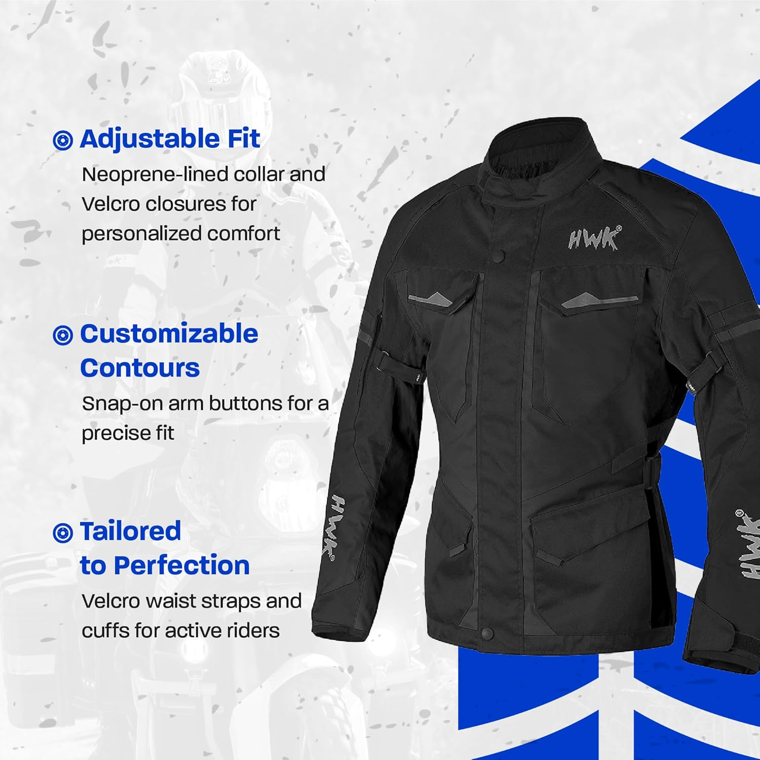 Adventure/Touring Motorcycle Jacket for Men Textile Motorbike CE Armored Waterproof Jackets ADV 4-Season