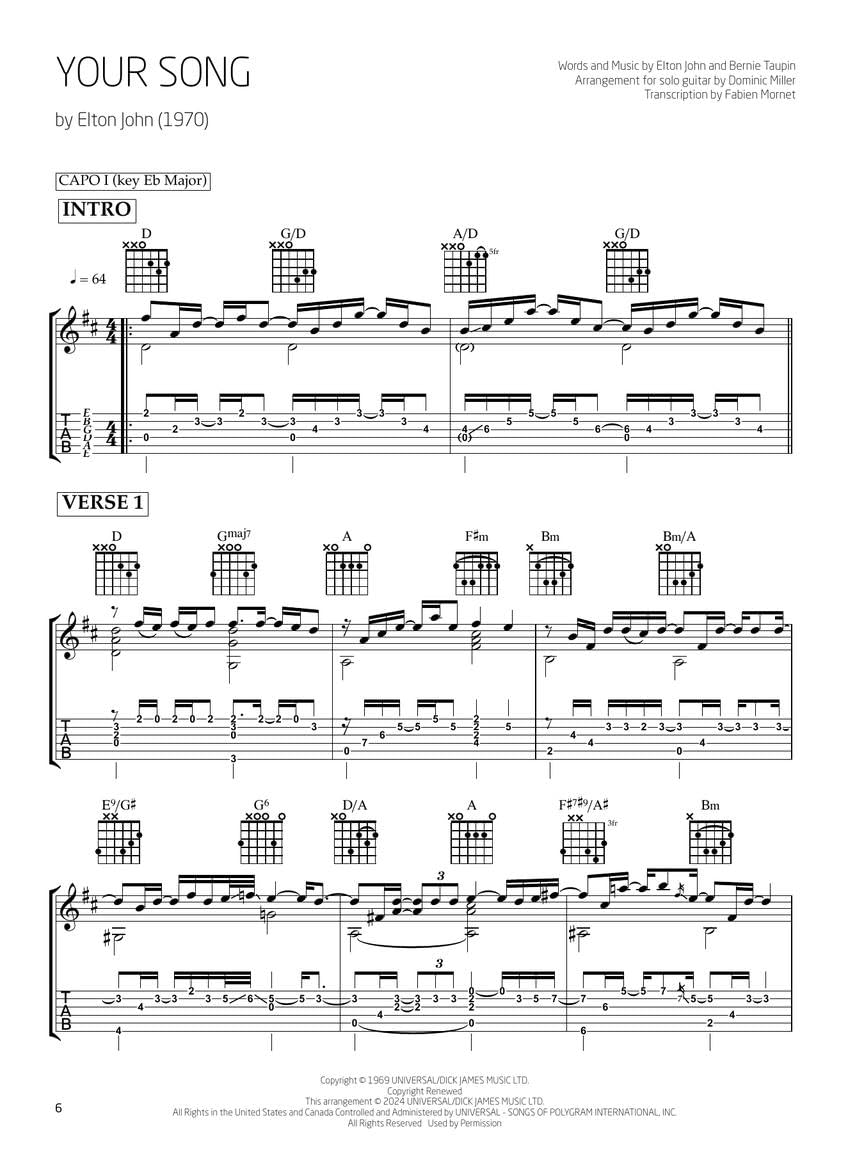Song Classics for Solo Guitar - Arranged by Dominic Miller image number 1