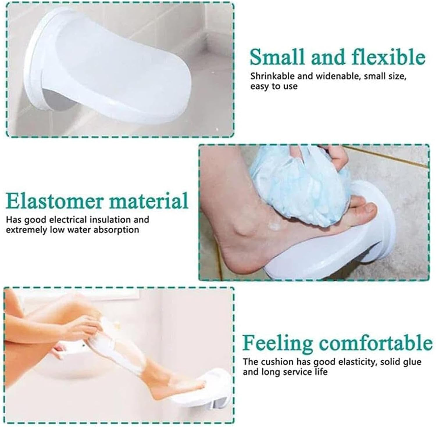 Footrest Stand for Shower | Shower Foot Rest Stand,Footrest with Suction Cup,Non-Slip Shower Footrest,Shower Leg Aid Foot Rest,Wall Mount Bathroom Shower Pedal image number 3