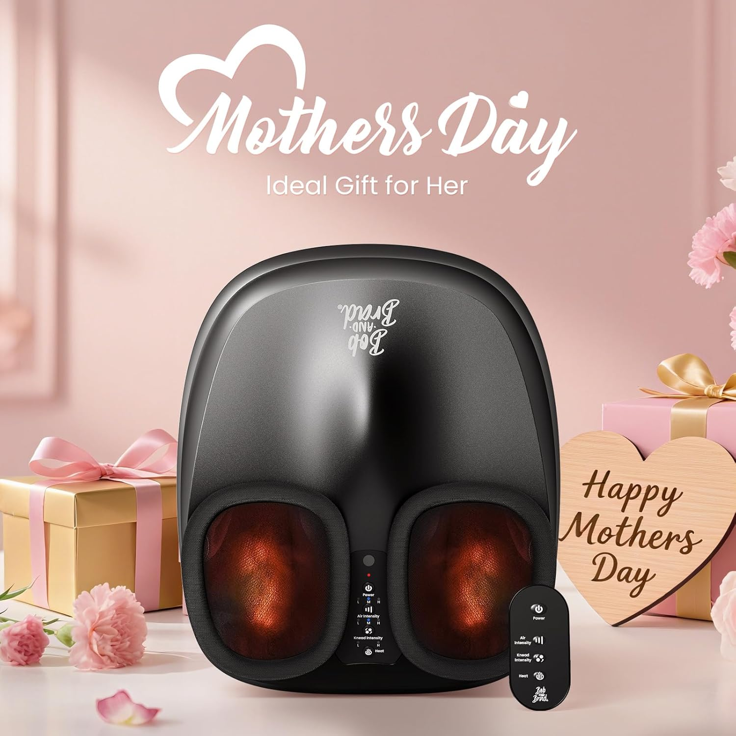 Bob and Brad Lite Foot Massager with Heat and Remote, Shiatsu Deep Kneading Electric Feet Massager Machine for Plantar Fasciitis, Gifts for Men Women image number 6