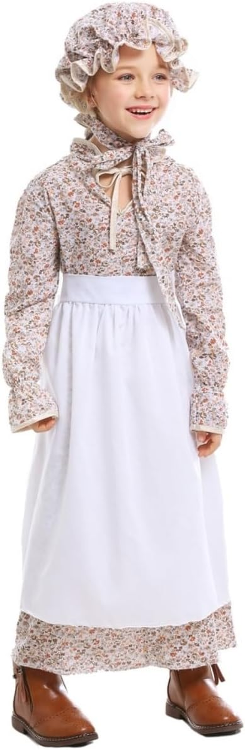 Costume Bay Pioneer Olden Days Costume Pilgrim Frontier Colonial Victorian Book Week Historical Dress Cotton Material School Event Educational Play Attire image number 6