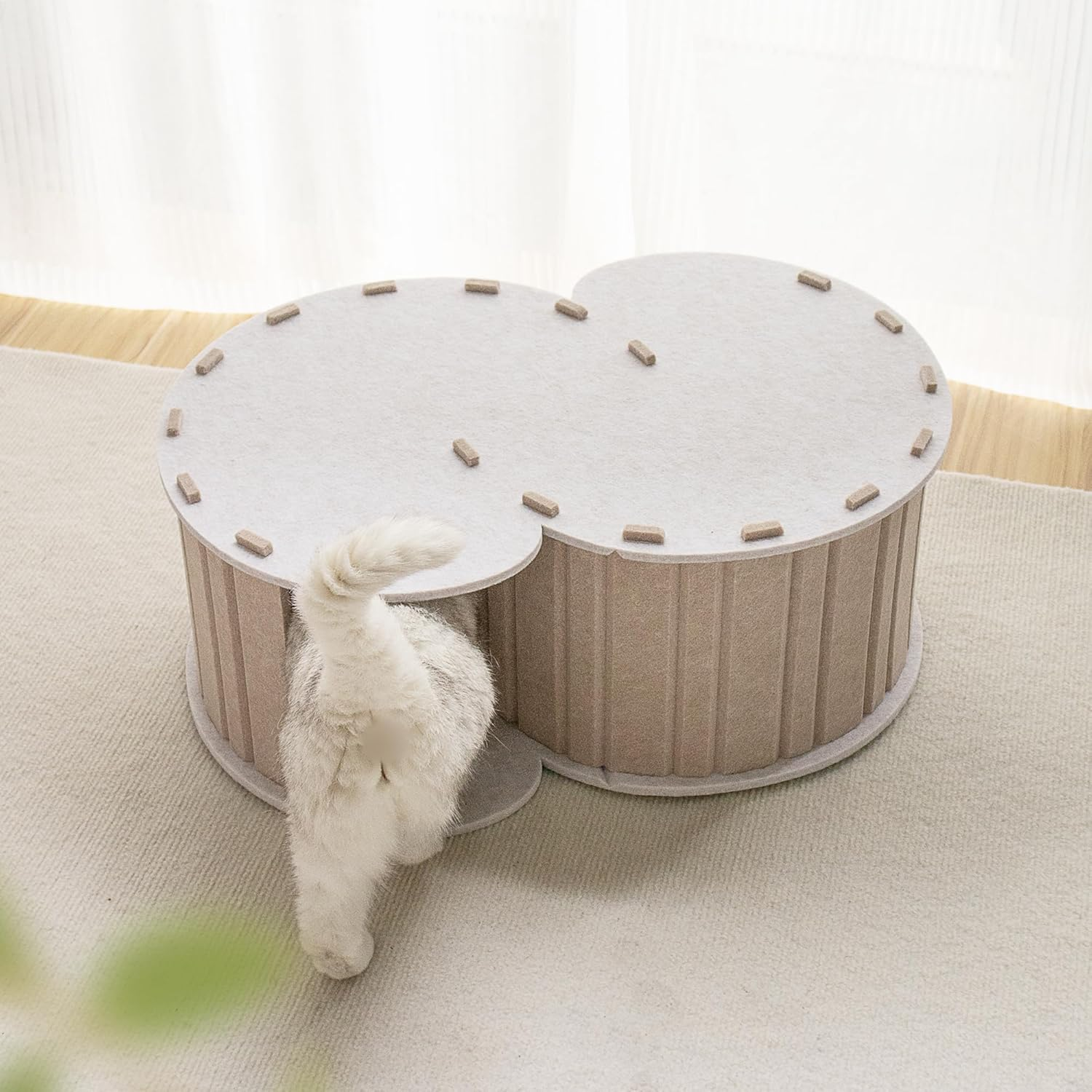 MSBC Cat Claw Sharpener, Felt House for Dogs, All Seasons, Flocked Labyrinth, CC Tunnel, Assembleable, Cute, Lightweight, Durable, Convenient Storage, Size 23.2 X 15.7 X 9.8 Inches (59 X 40 X 25 Cm image number 6