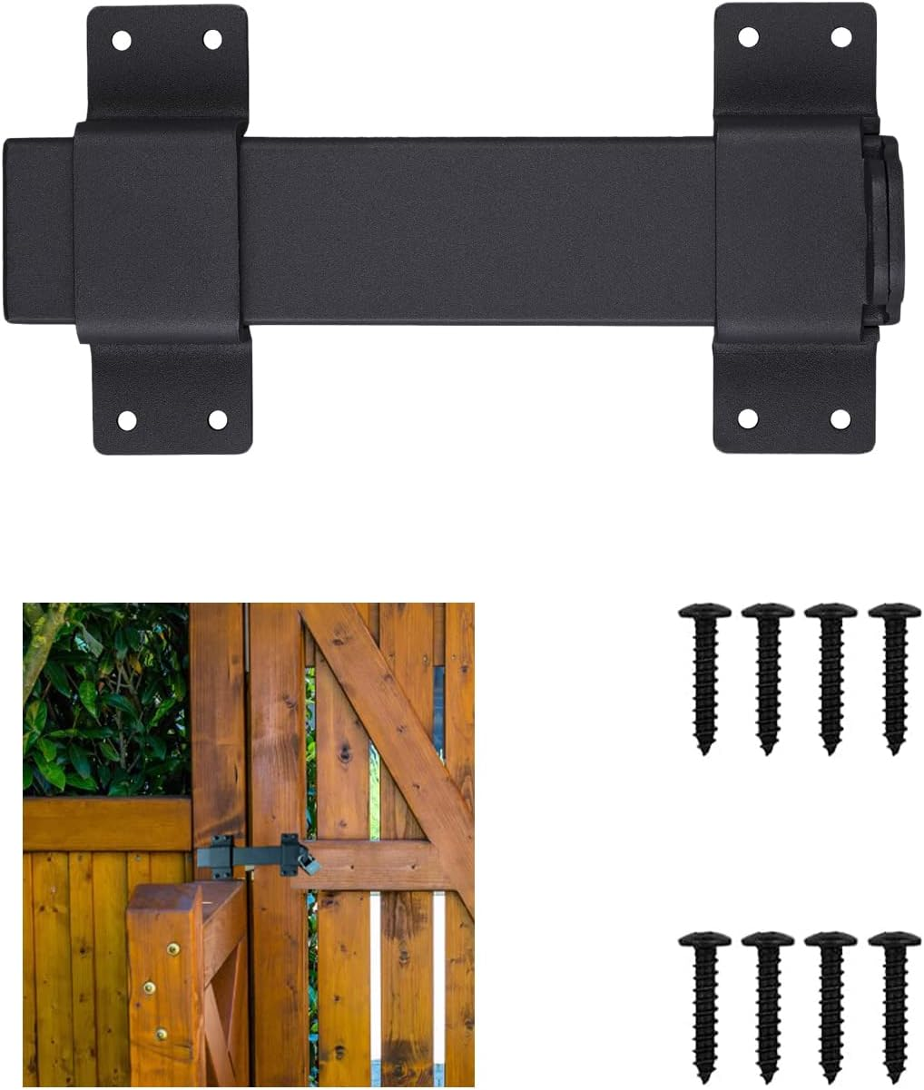 VANROUG Heavy Duty Gate Latch Sliding Bolt Lock Outdoor,With Padlock Hole Adjustable Gate Latch for Wooden Fences Barn Doors, Interior and Outdoor Door Latch,Etc image number 5