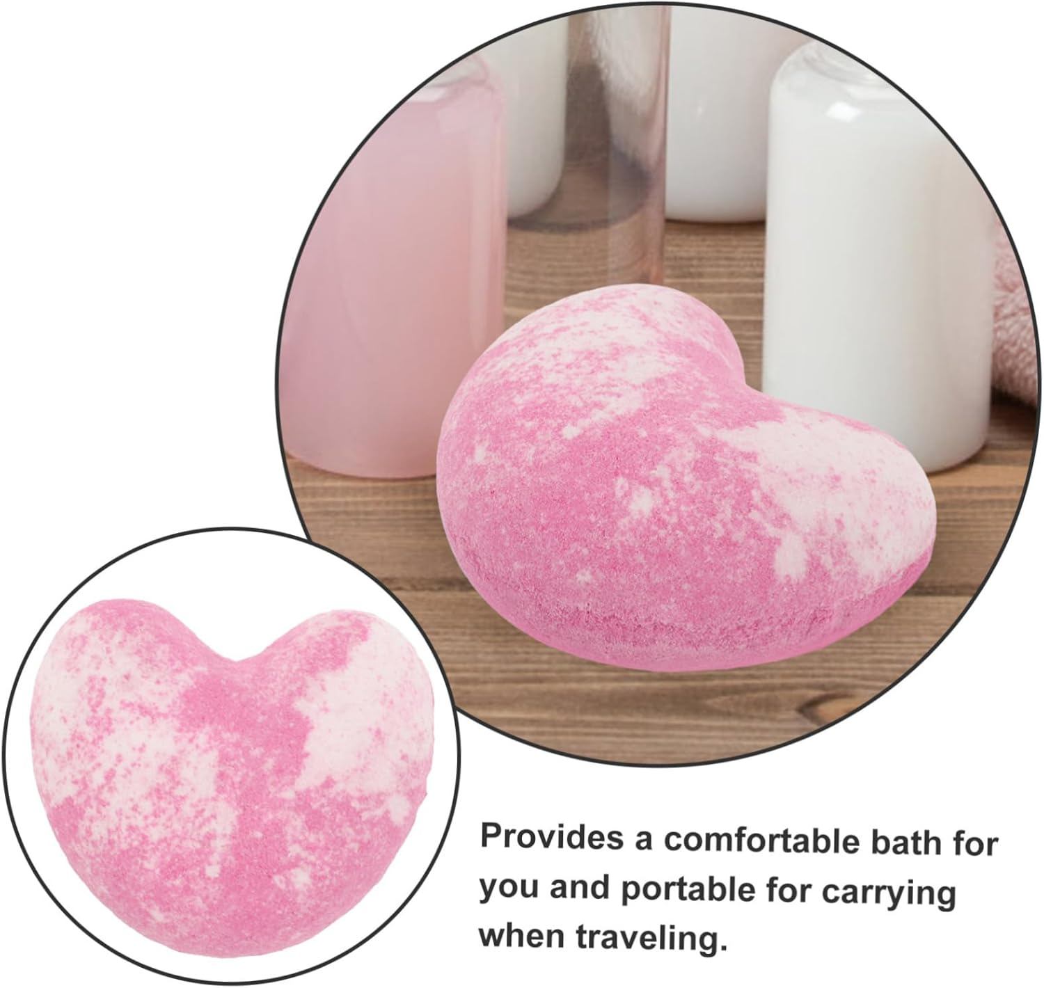 Mikinona Valentine Day Heart Bath Bomb Aromatherapy Spa Salt Bomb Shower Tablet image number 3