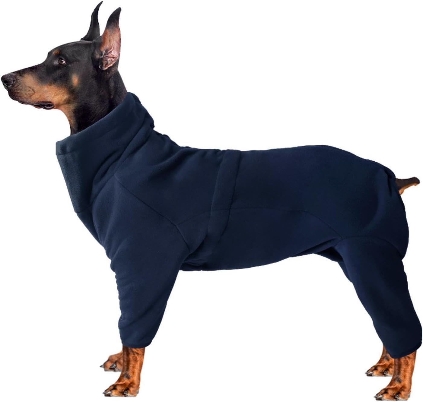 Dog Fleece Jacket - Warm Full Body Cozy Windproof High-Neck Winter Coat with Zipper for Small Dogs in Cold Weather S image number 4