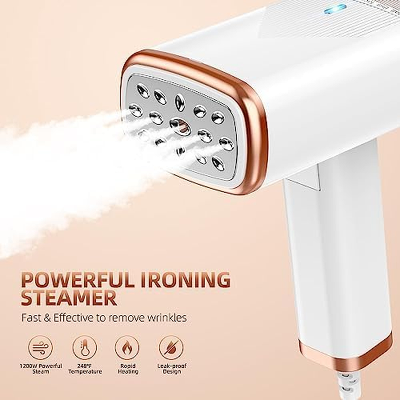Portable Handheld Steam Garment Steamer Foldable: Effortless Wrinkle Clothes Steam Iron Removal 20-Second Fast Heat-Up, 1200W, 120Ml Water Tank for Home & Travel image number 1