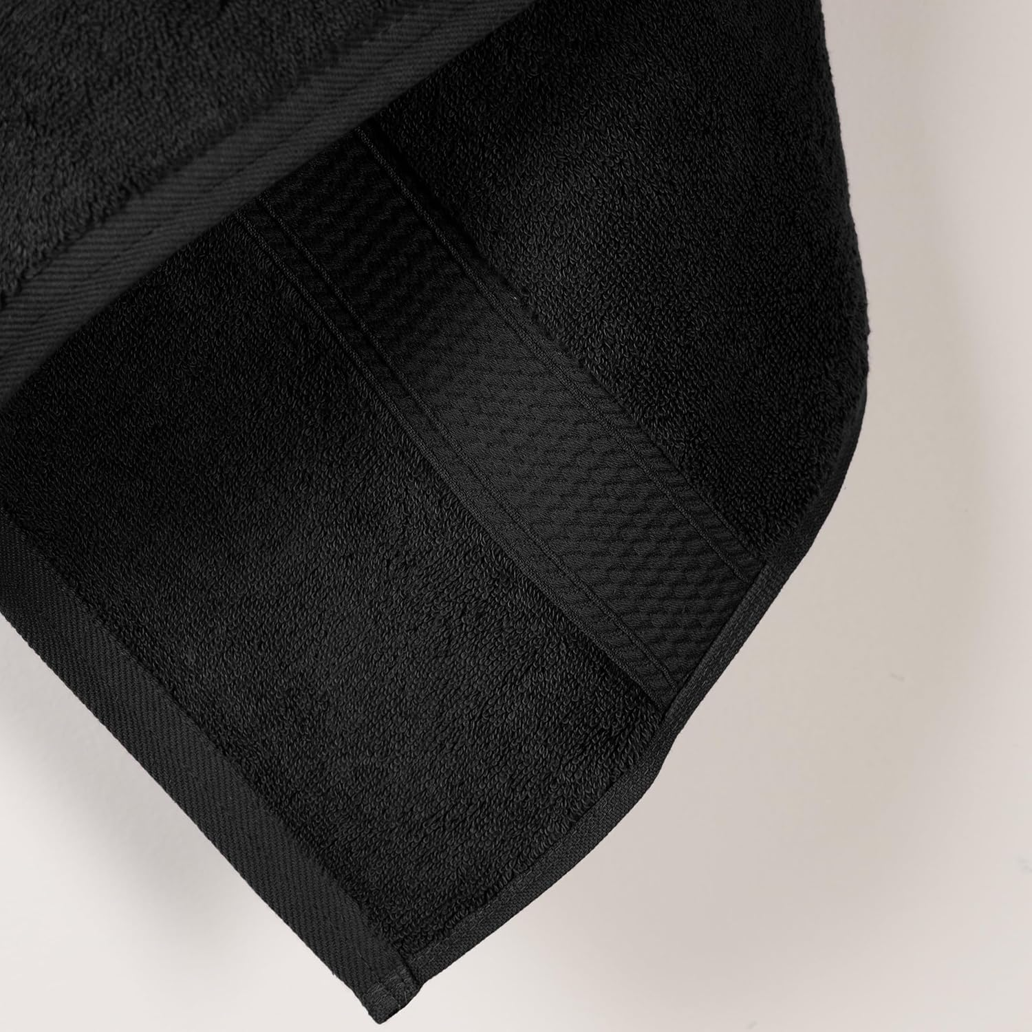 Superior 900 GSM Luxury Bathroom Towels, Made of 100% Premium Long-Staple Combed Cotton, Set of 2 Hotel & Spa Quality Bath Towels - Black, 30" X 55" Each image number 5