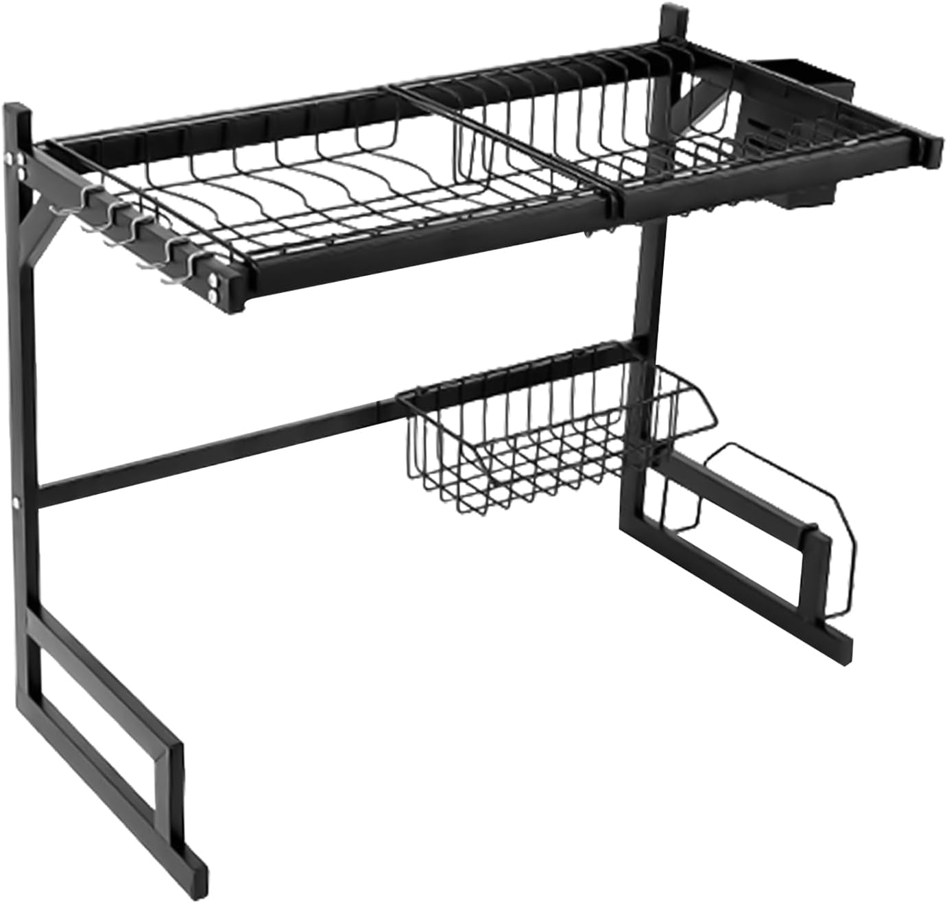 Rack Kitchen Organizer - Rotating Drainer Board, Kitchen Storage Organisation | Waterproof and Rust-Resistant Organizer Rack, Multifunctional Storage Organizer Shelf for Cutlery with Chopstick Holder image number 4