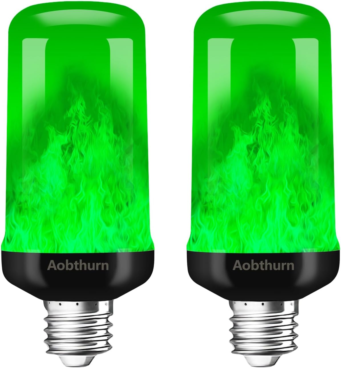 Aobthurn - Flame Light Bulbs, 4 Modes LED Flame Effect, E26 Bulb with Gravity Sensor, Flickering Bulbs for Halloween and Home Party (2 Pack Upgraded)