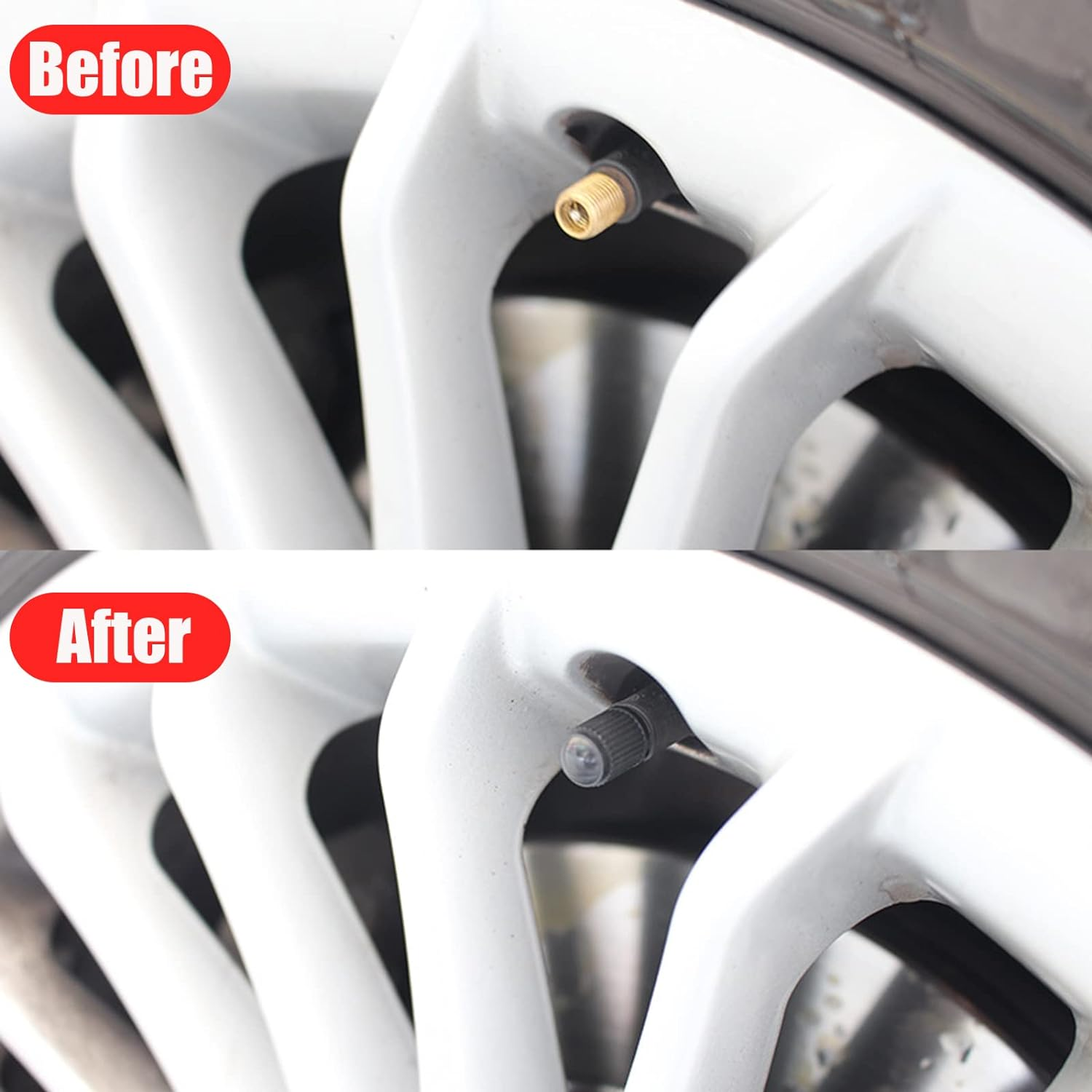 TCPENG&reg; 10 X Tailor-Made Valve Caps for Car, Valve Caps for Bicycle, Valve Caps with Seal for Stable Tyre Pressure, Bicycle Valve Caps, Car Valve Cap, Bicycle Valve Cap image number 2