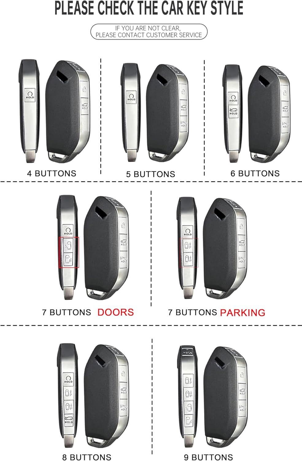 Ontto TPU Car Key Fob Cover Fit for KIA EV5 EV3 EV6 EV9 Electric Syros K4 Carnival 2025 Sorento Telluride 2024 2023 Key Holder Smart Case Shell Keyring Keychain Accessories 4 Buttons Black - 4 Buttons-Black image number 3